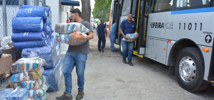 Empresa de transporte público São João faz doação de donativos a SEDESO