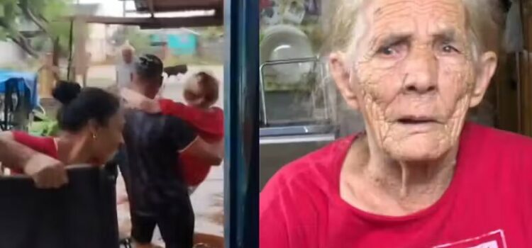 Neto salva avó cadeirante de 94 anos presa na casa alagada pela enchente