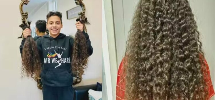 Menino deixa cabelo crescer, corta e doa para fazer perucas para crianças doentes