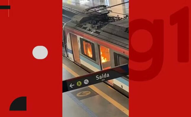 homem é detido após atear fogo em vagão do metrô de Salvador