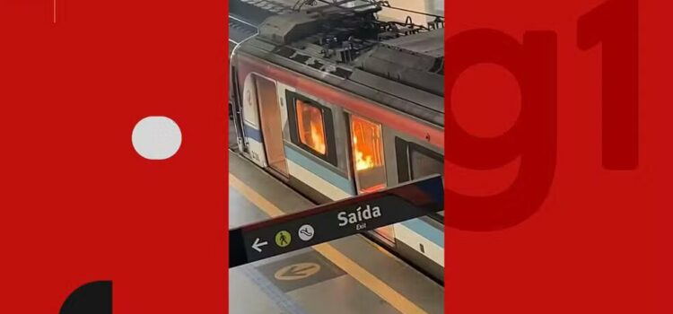 homem é detido após atear fogo em vagão do metrô de Salvador