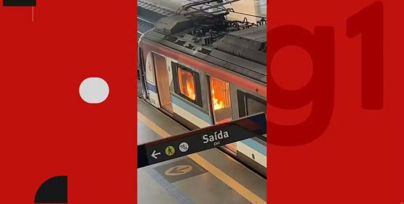 homem é detido após atear fogo em vagão do metrô de Salvador