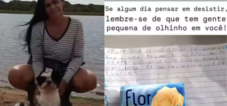 Professora ganha sabonete e bilhete lindo de aluna e se emociona