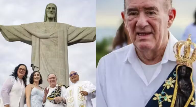 Renato Aragão faz 90 anos e comemora com missa no Cristo Redentor