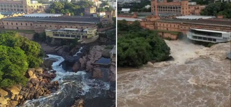 Volume do Rio Tietê está cinco vezes acima do considerado normal em Salto; FOTOS