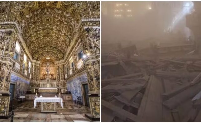 ‘Igreja de ouro’ segue interditada um mês depois de turista morrer após desabamento em Salvador